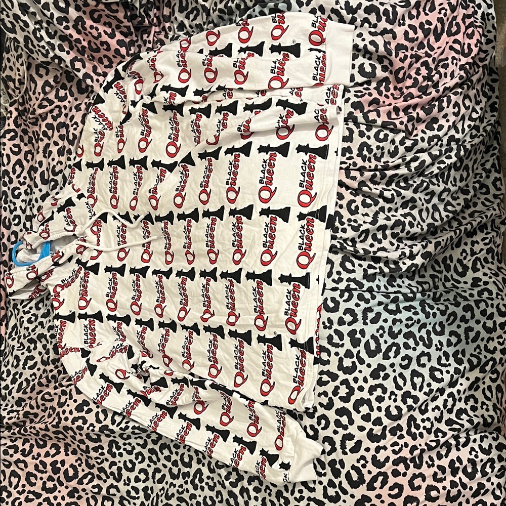On Fire White and Red Graphic Top